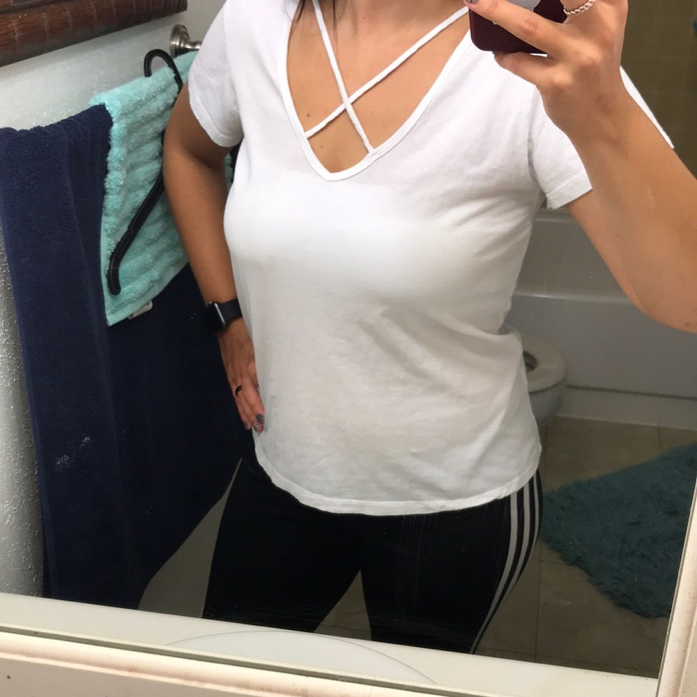 White criss cross top